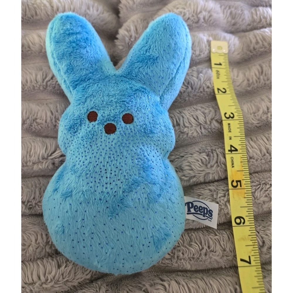 Peeps Blue Bunny Plush 6 Inch Glitter Sparkle Stuffed‎ Animal Easter Toy